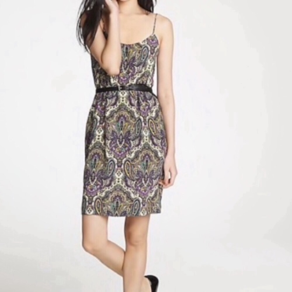 💜J. CREW💜BLOUSON DRESS IN ROYAL PAISLEY💜